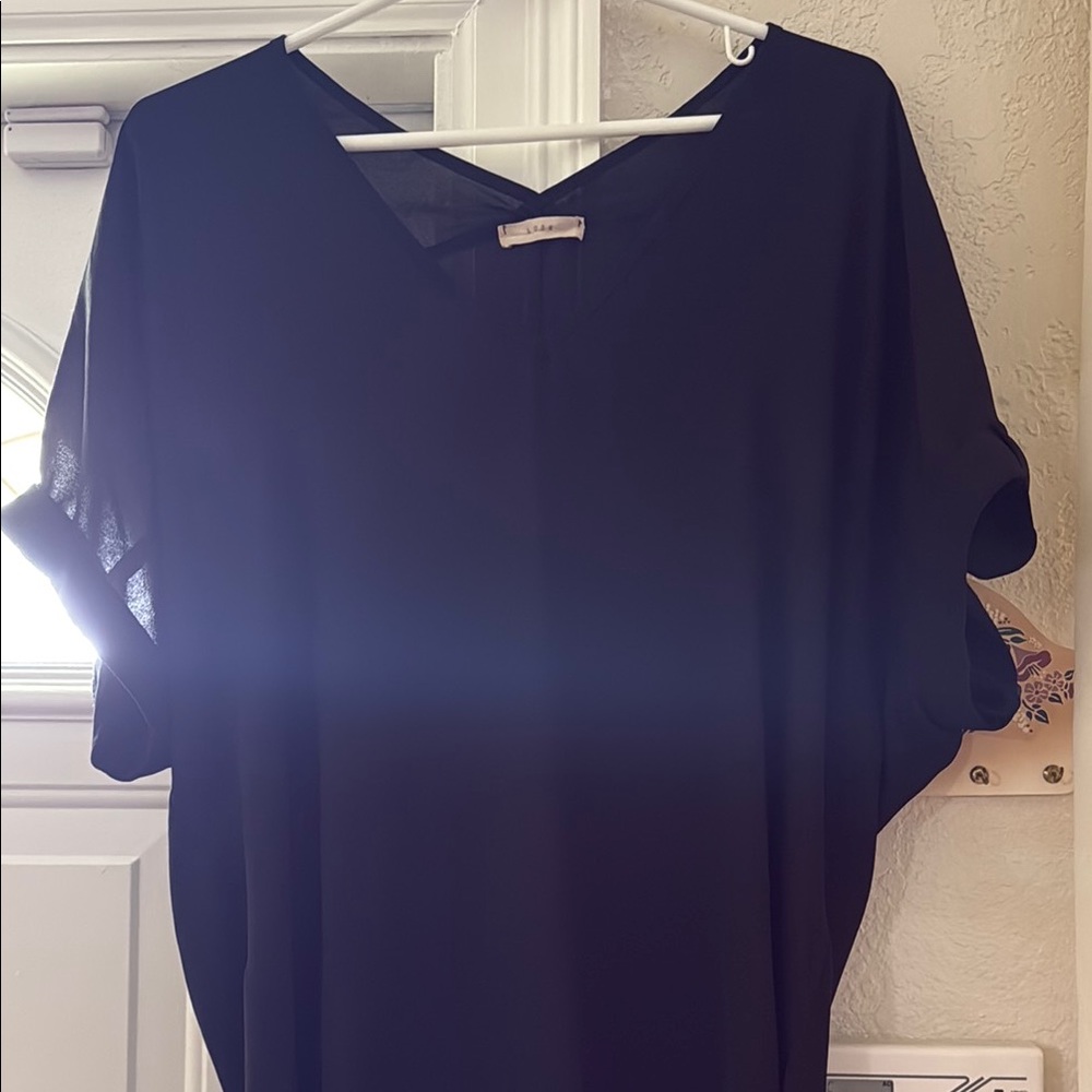 Lush Classic Black V-Neck Blouse